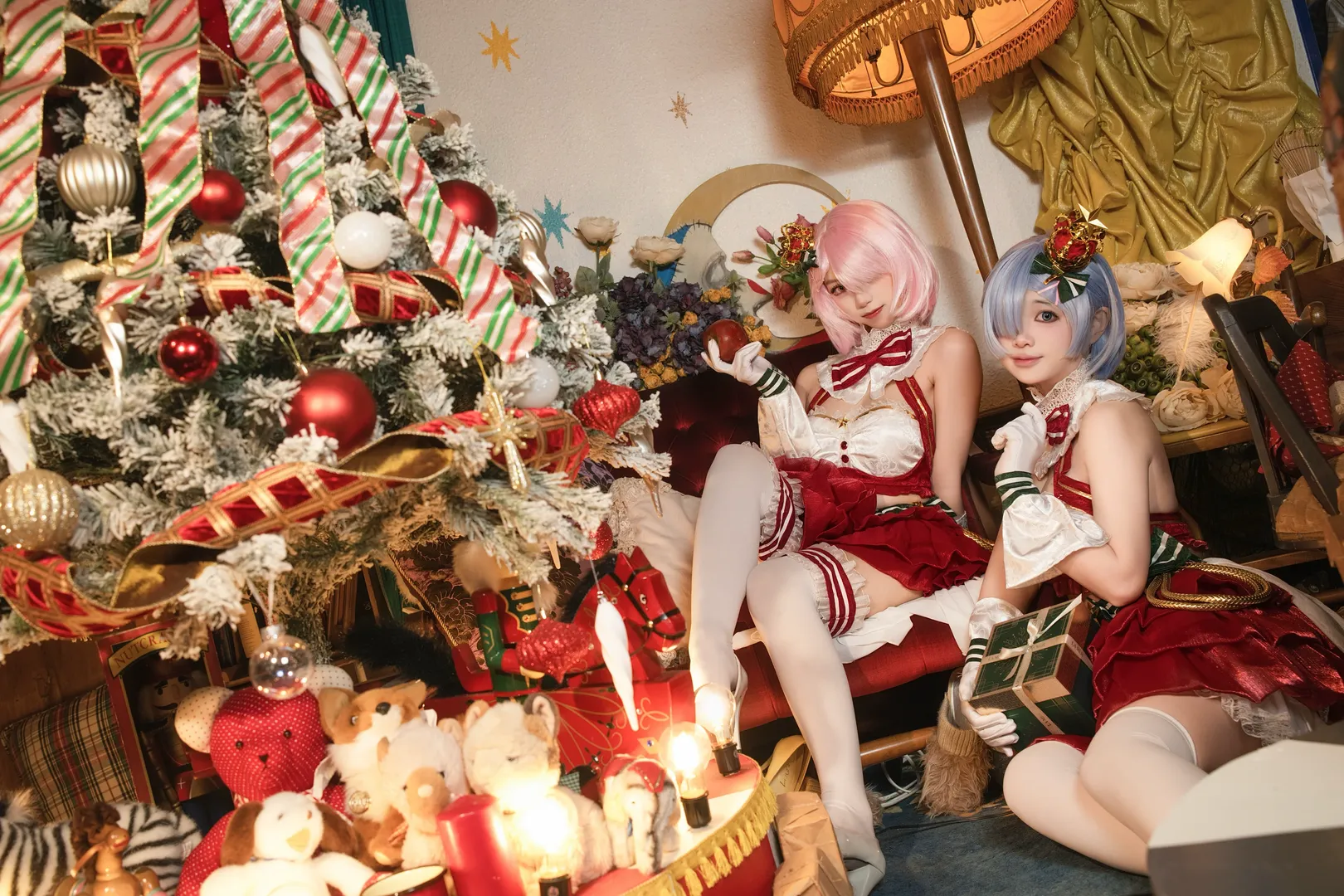 Re:ゼロから始める異世界生活, レム コスプレ, クリスマス・テーマ, 白タイツコスプレ, 日本コスプレ - 1枚目