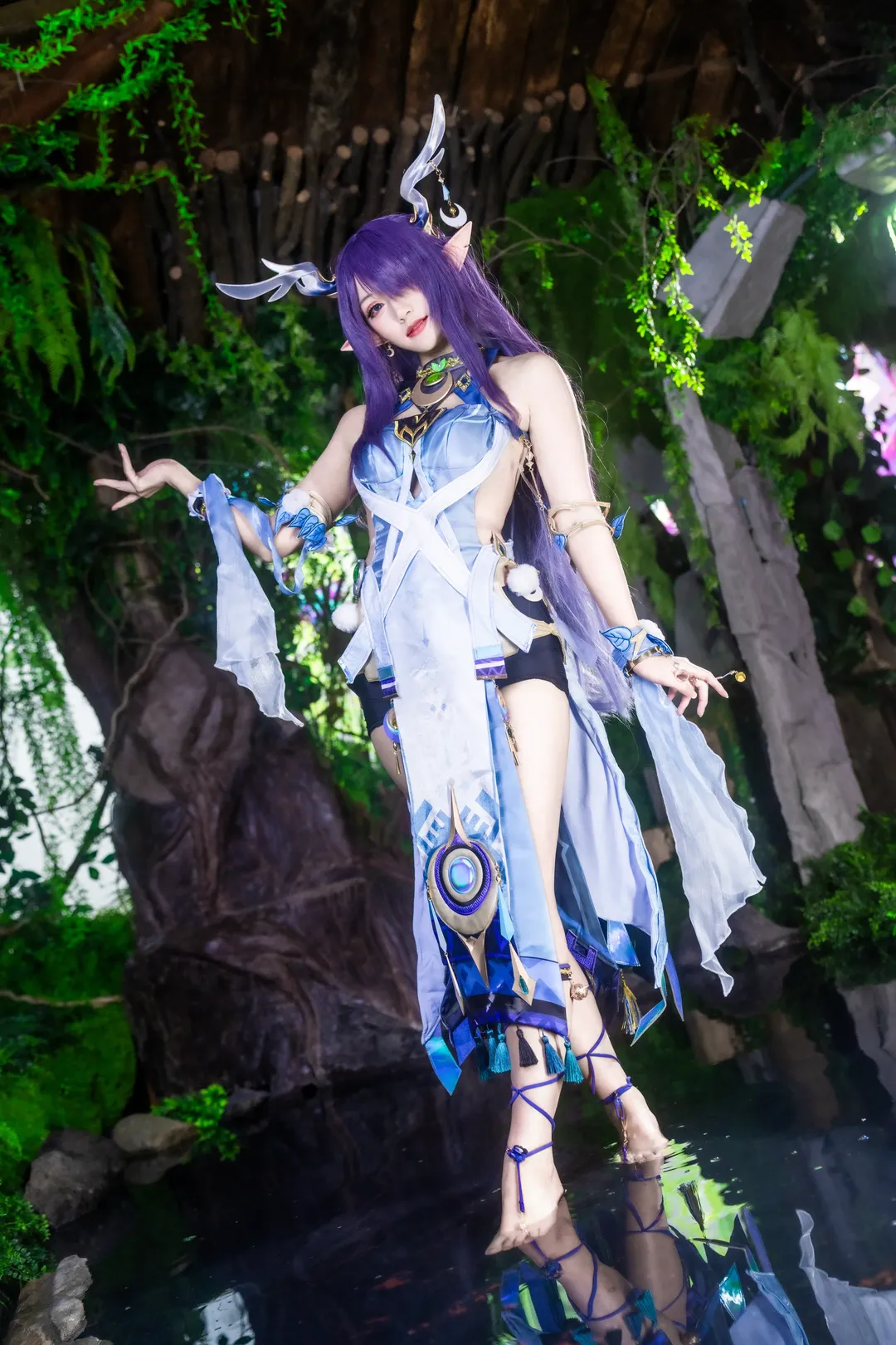 Genshin Impact, Cosplay photography, Elf cosplay, Forest photoshoot, Lauma cosplay