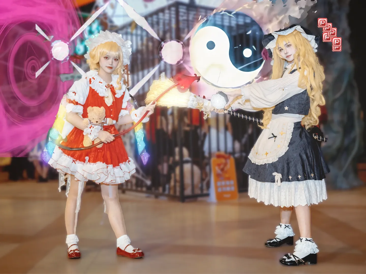Touhou Project, Marisa Kirisame cosplay, Convention photography, Flandre Scarlet Cosplay, Duo cosplay