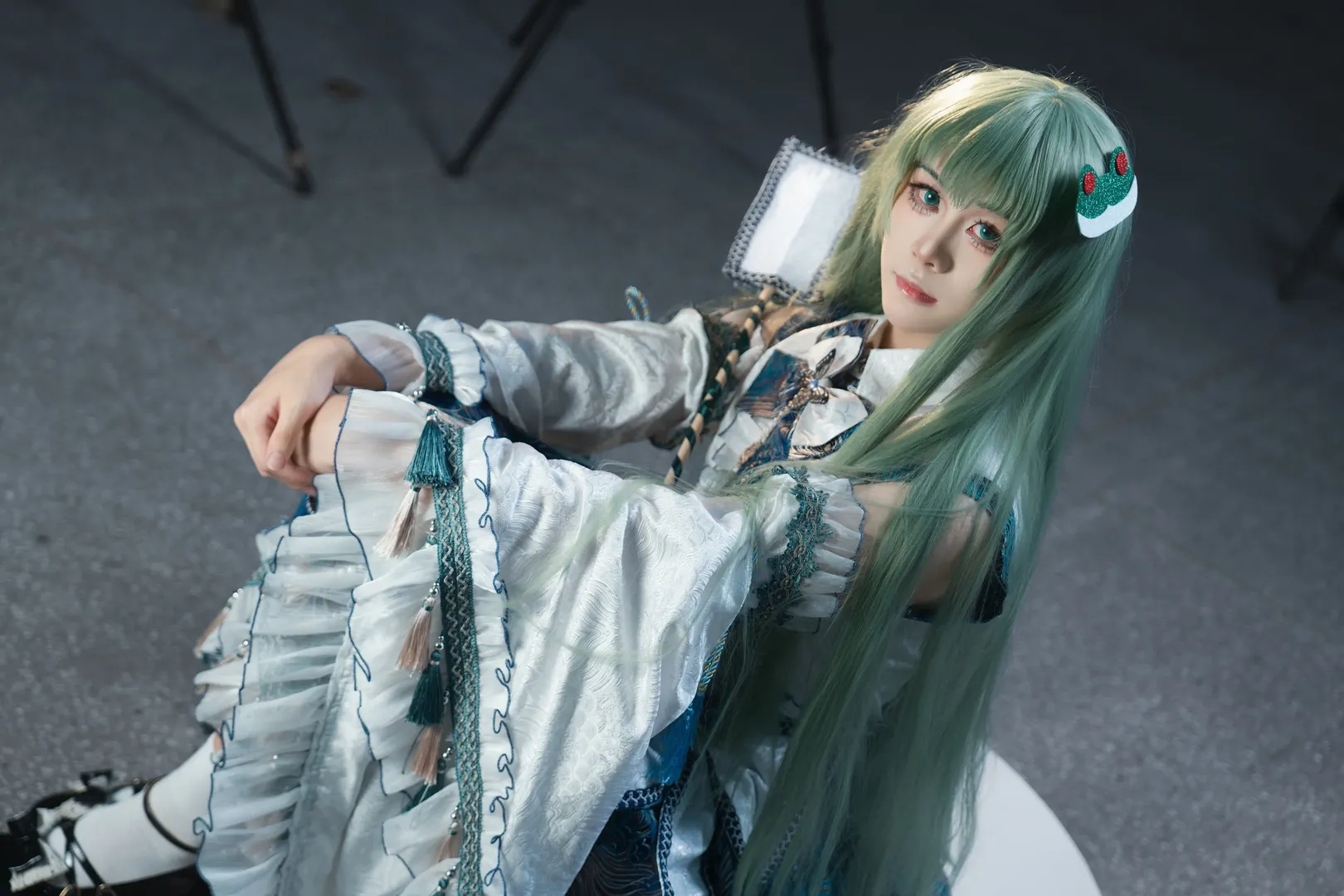 コスプレ, 東方Project, 白ストッキング, 東風谷早苗 コスプレ, 風祝 - 4枚目