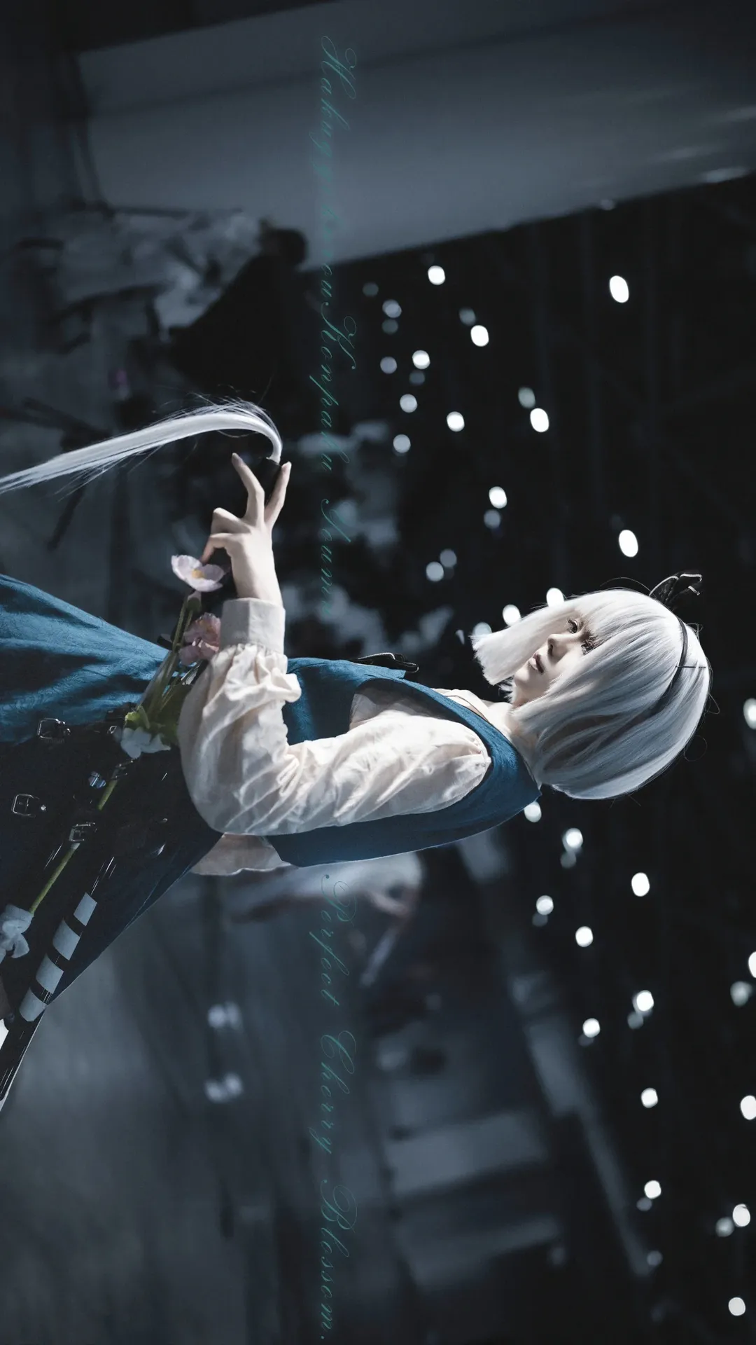 東方Project, 魂魄妖夢 コスプレ, ローキー写真, キャラクター撮影, 全画面レイアウト - 2枚目