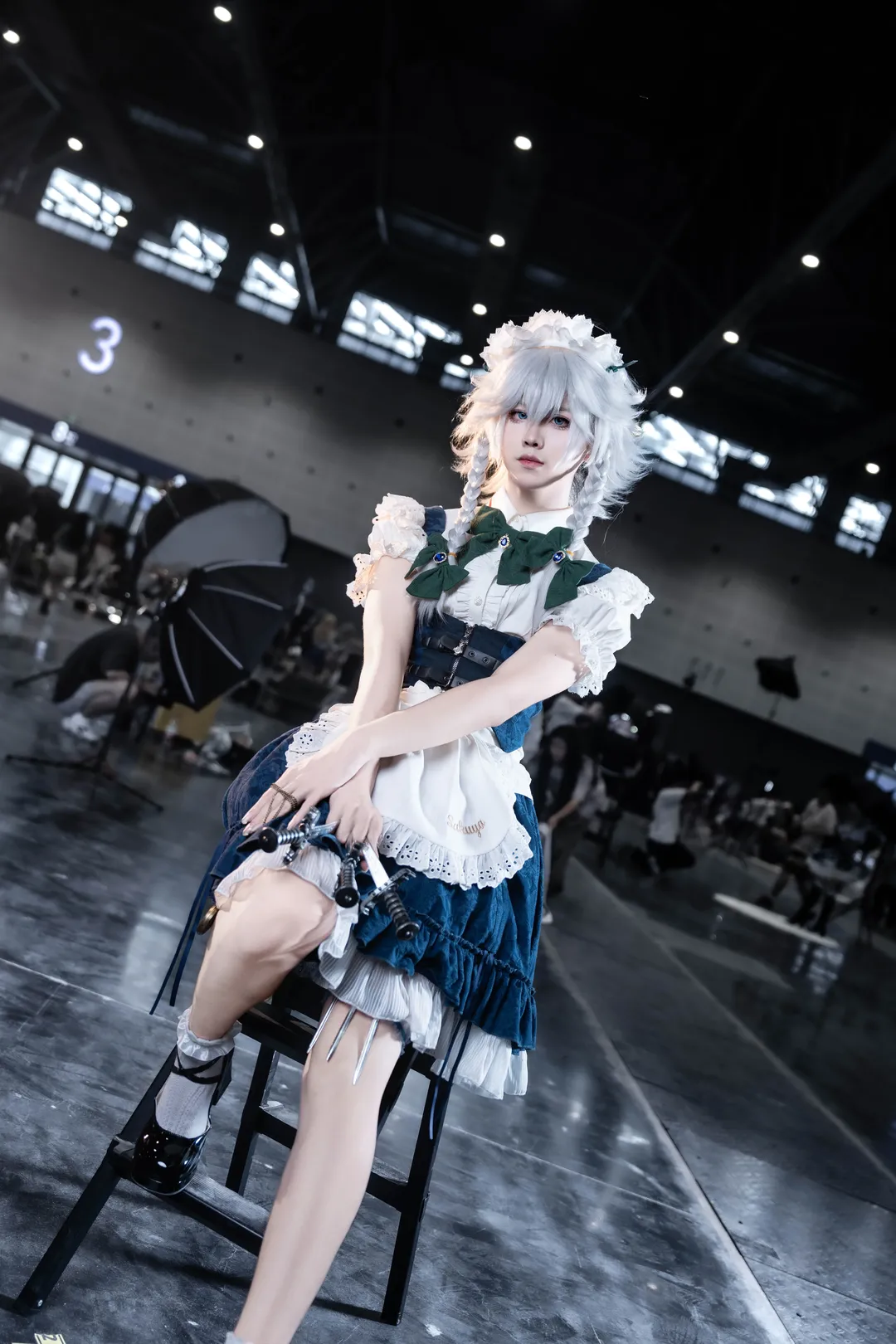 東方Project, アニメイベント, 白ストッキング, メイド服コスプレ, 初コスプレ