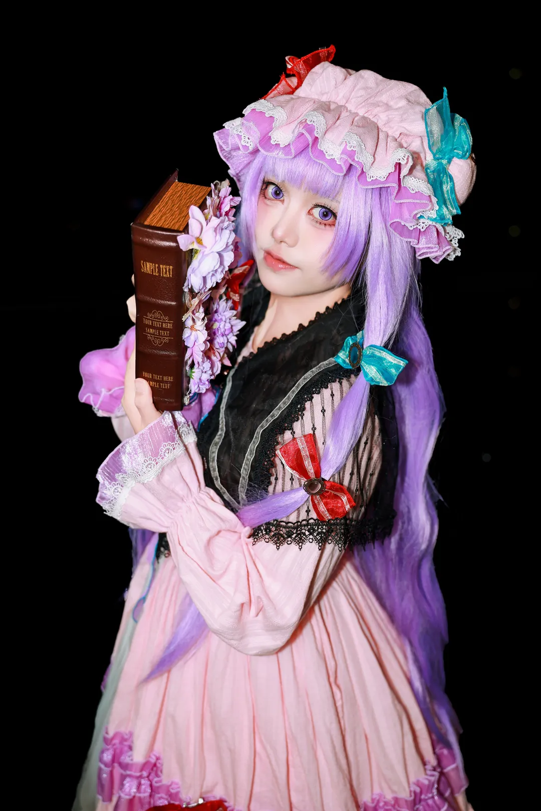 二次元攝影, 東方project, 帕秋莉cos, 洛麗塔洋裝, 白絲穿搭