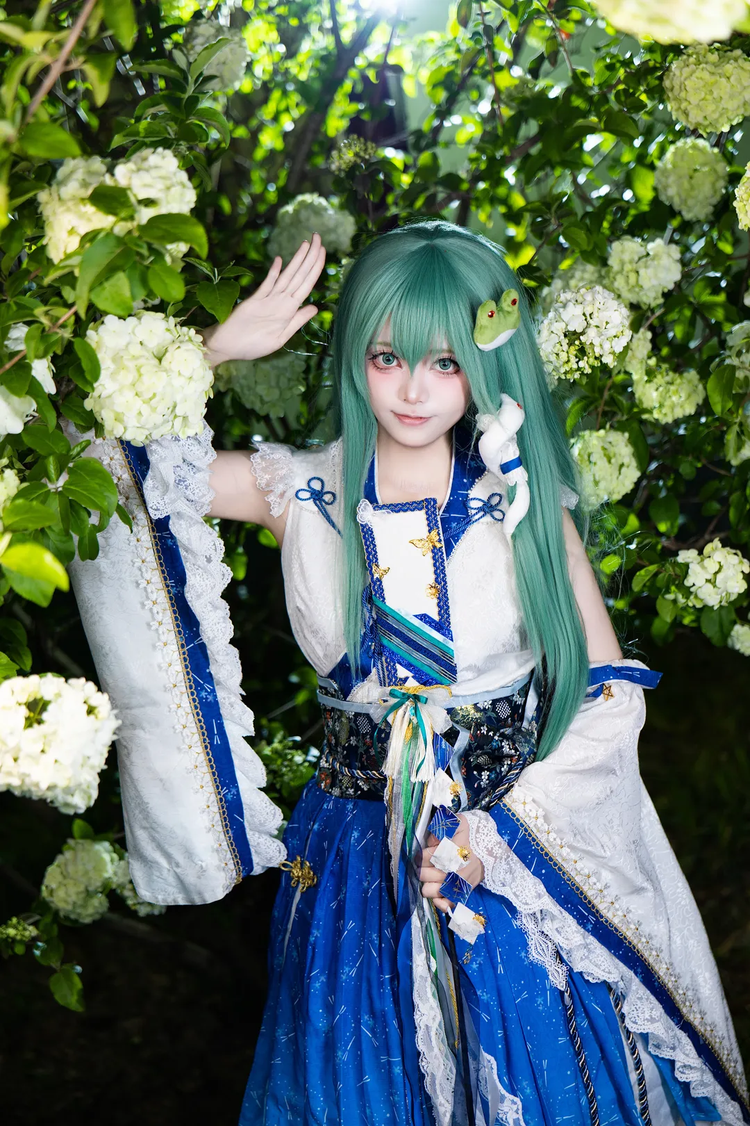 アウトドア撮影, 東方Project, アジサイ, 二次元コスプレ, 東風谷早苗 コスプレ
