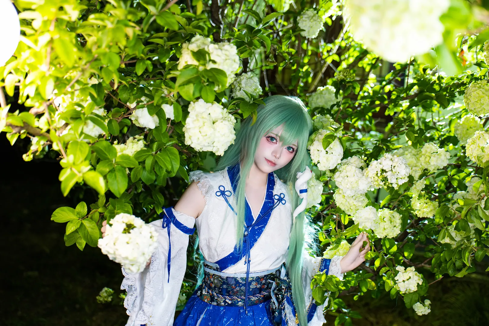 户外摄影, 东方Project, 绣球花, 二次元cosplay, 东风谷早苗cos - 第2张