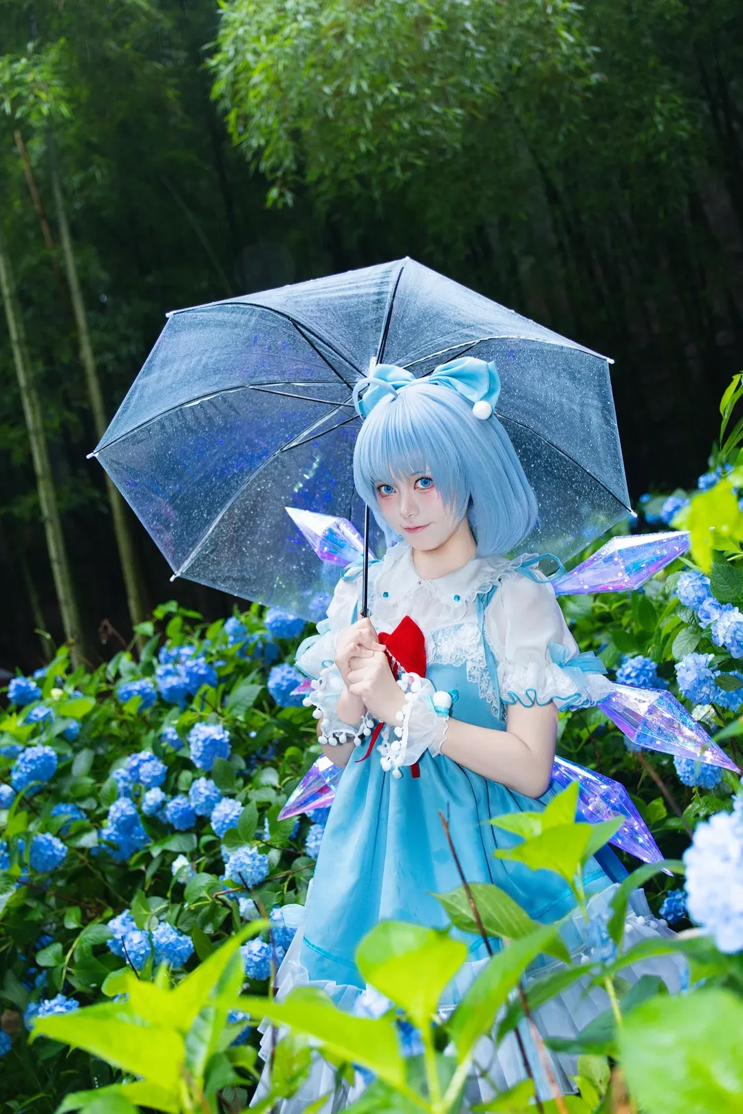 东方project, 蓝色系, 琪露诺cos, 冷色调, 雨中cos - 第1张