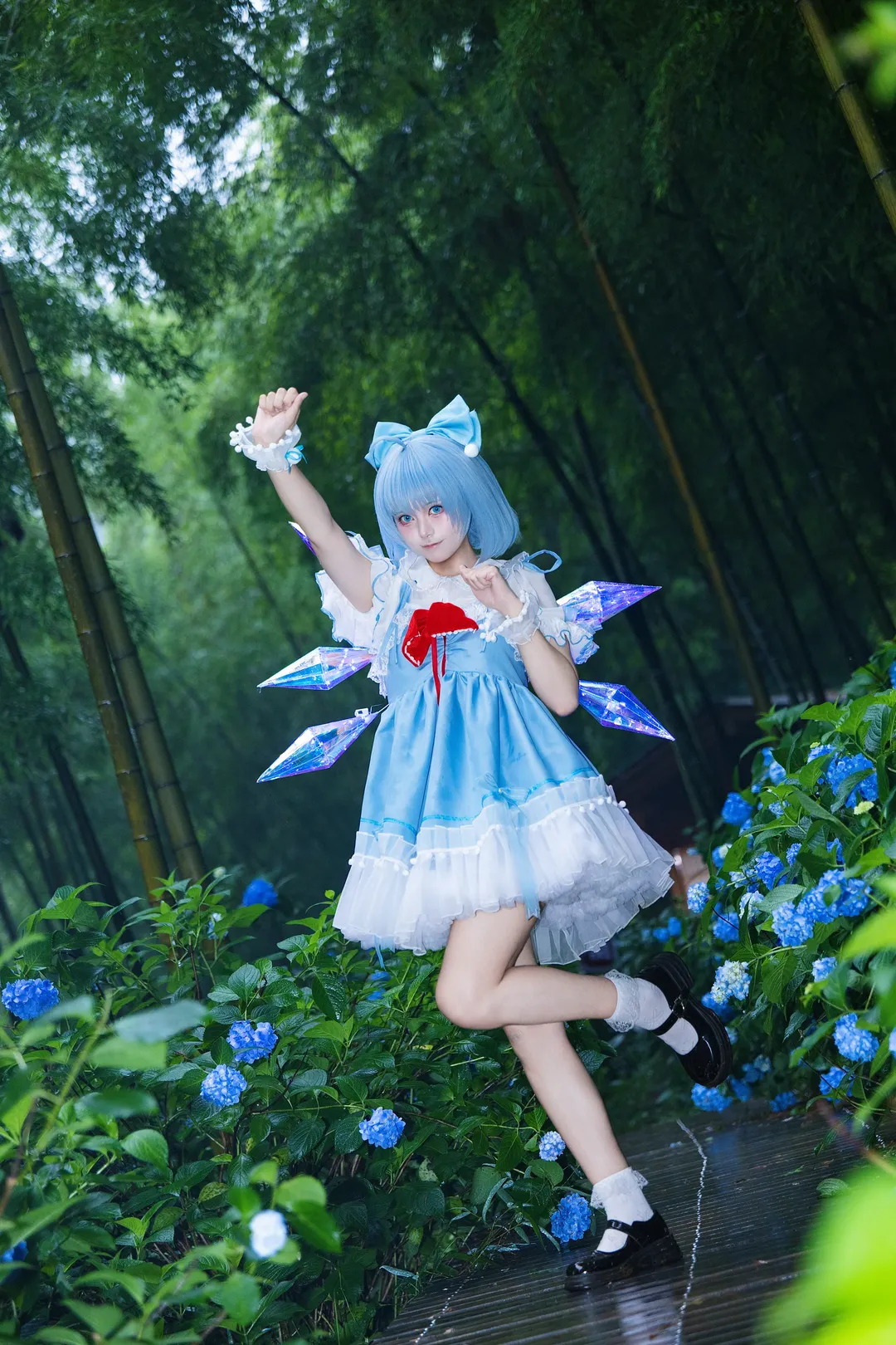 二次元摄影, 东方Project, 琪露诺cos, 冰之妖精, 竹林写真