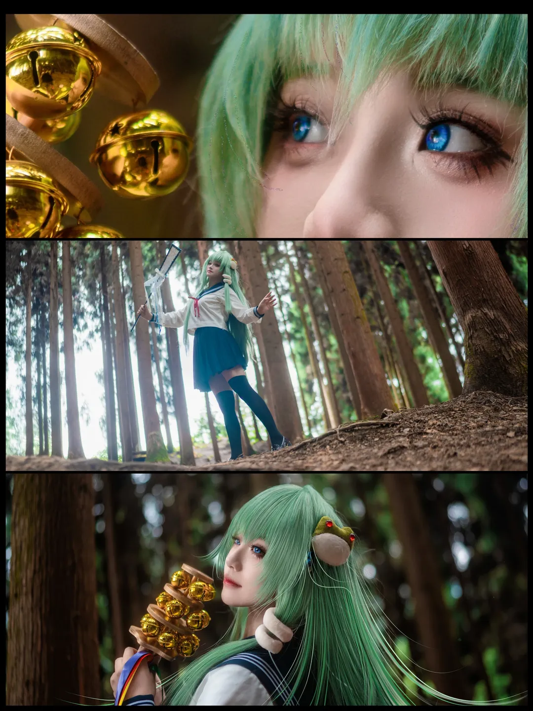 森林摄影, 东方project, 东风谷早苗cos, jk制服, 过膝袜 - 第1张