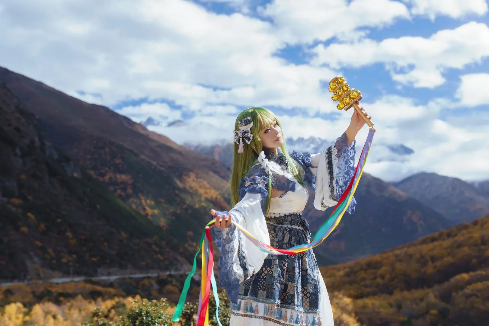 二次元摄影, 东方Project, 户外cosplay, 风祝cos, 高原旅拍 - 第1张