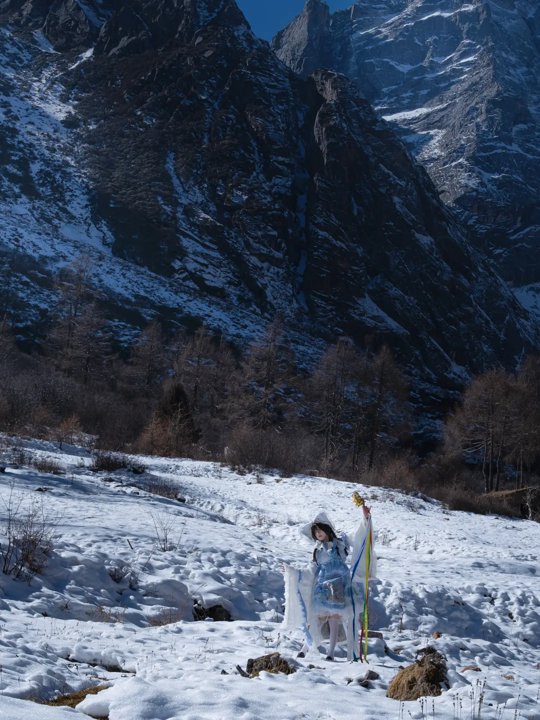 博丽灵梦cos, 东方project, 白丝cos, 雪景cos, 旅拍cos - 第2张