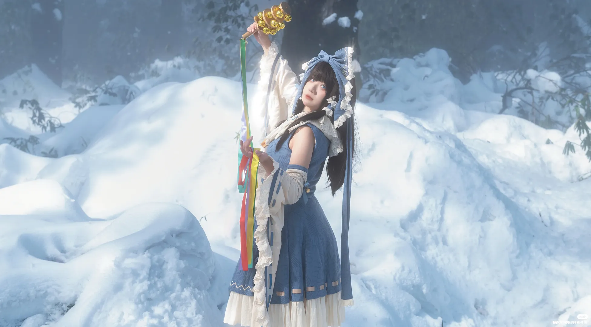博麗霊夢コスプレ, 東方Project, 青霊夢コスプレ, 雪景色コスプレ, 冬のコスプレ - 2枚目