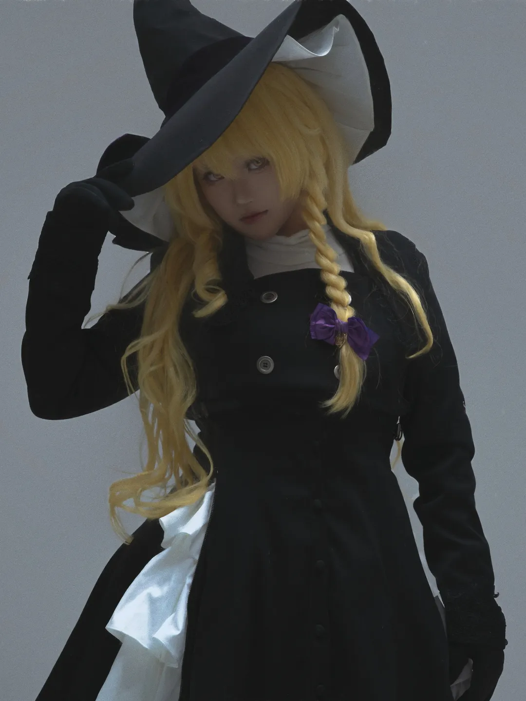东方project, 雾雨魔理沙cos, 白棚动作参考, 女巫帽, 风格化摄影 - 第1张