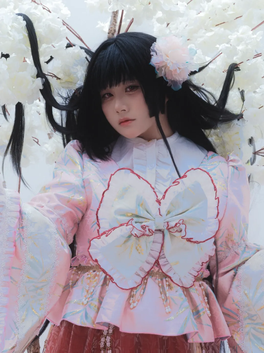 东方Project, 蓬莱山辉夜cos, 高调人像摄影, 红瞳cosplay, 国风幻想服饰 - 第2张