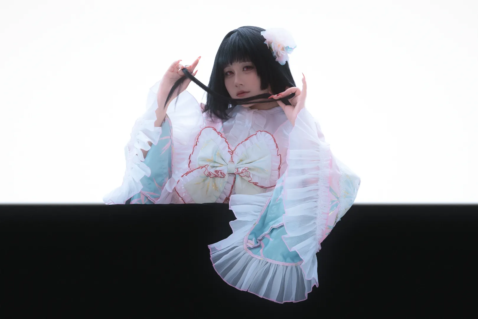东方Project, 蓬莱山辉夜cos, 高调人像摄影, 红瞳cosplay, 国风幻想服饰 - 第4张
