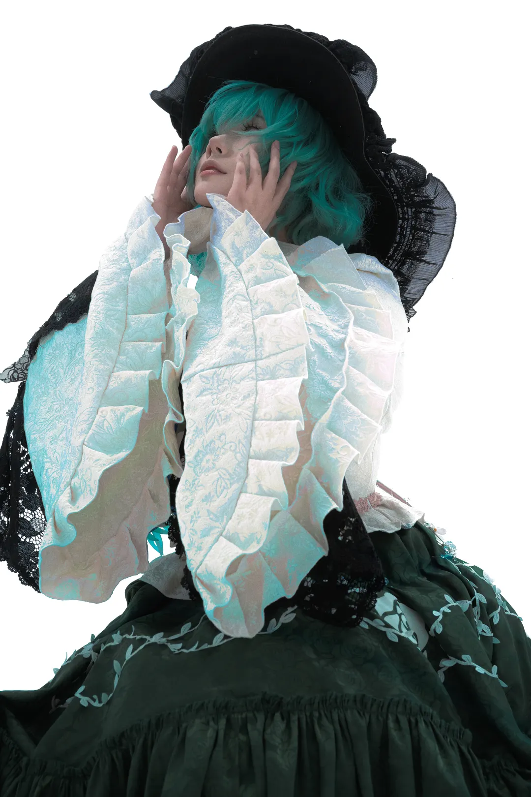 东方project, 哥特萝莉, cosplay动作参考, 古明地恋cos, 白棚写真 - 第3张