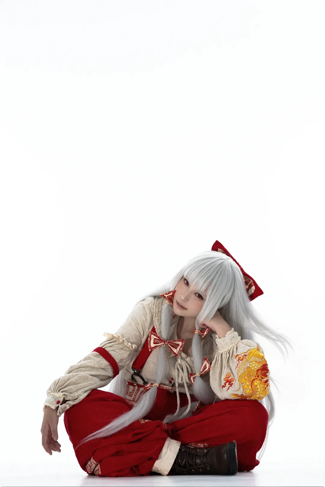 東方Project, 二次元コスプレ, 藤原妹紅コスプレ, スタジオ撮影, 撮影ポーズ参考