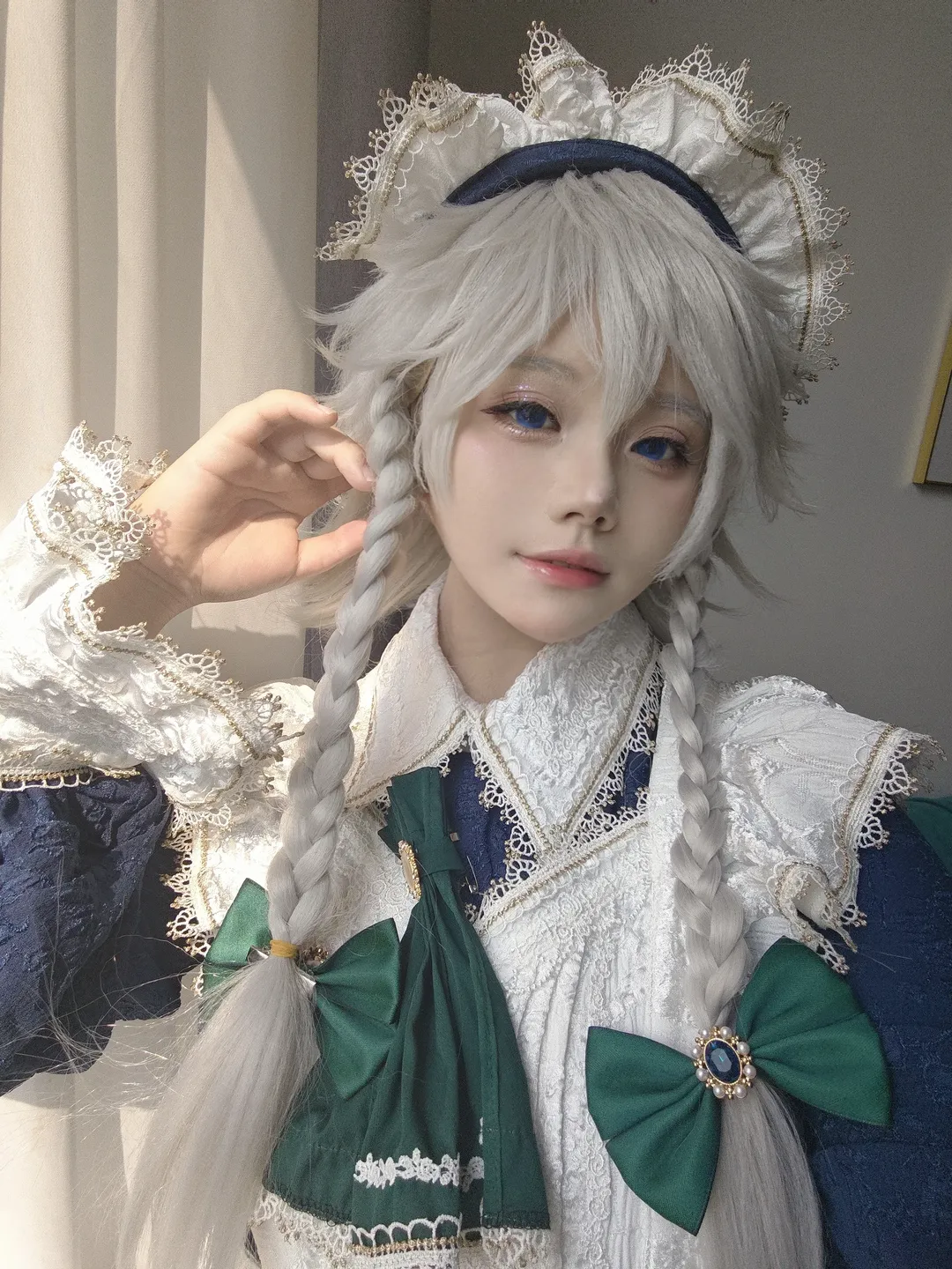 cosplay, 东方project, 女仆装, 十六夜咲夜cos, 白丝吊带 - 第2张