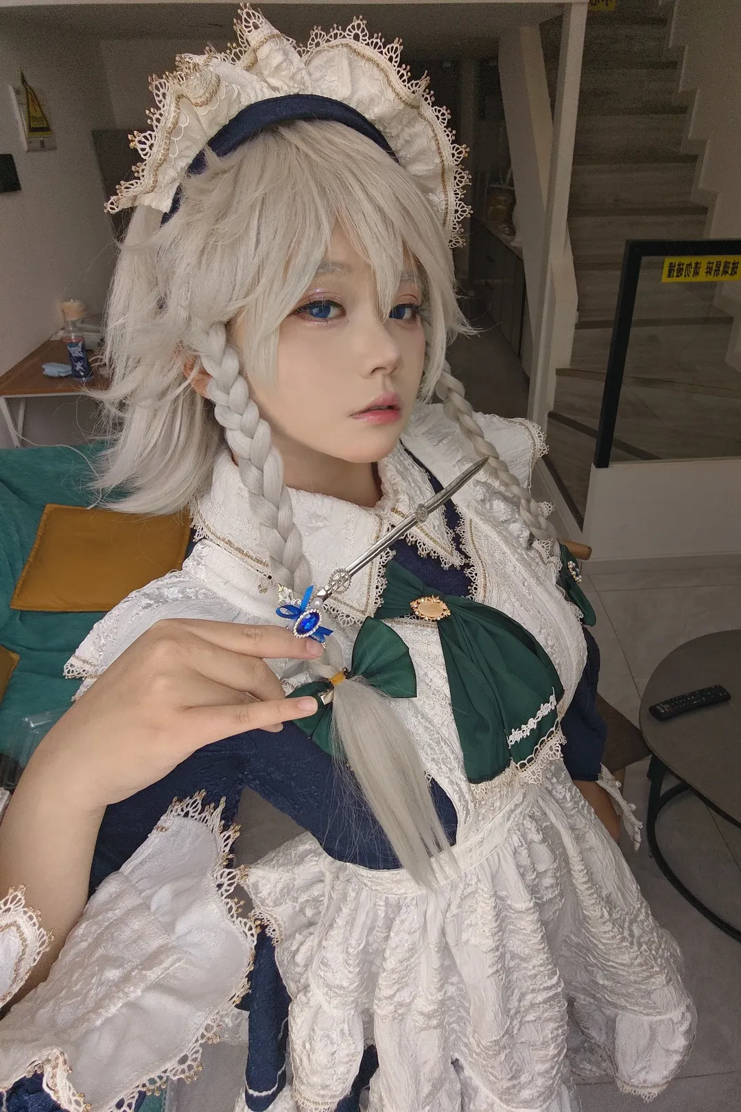 cosplay, 东方project, 女仆装, 十六夜咲夜cos, 白丝吊带 - 第3张