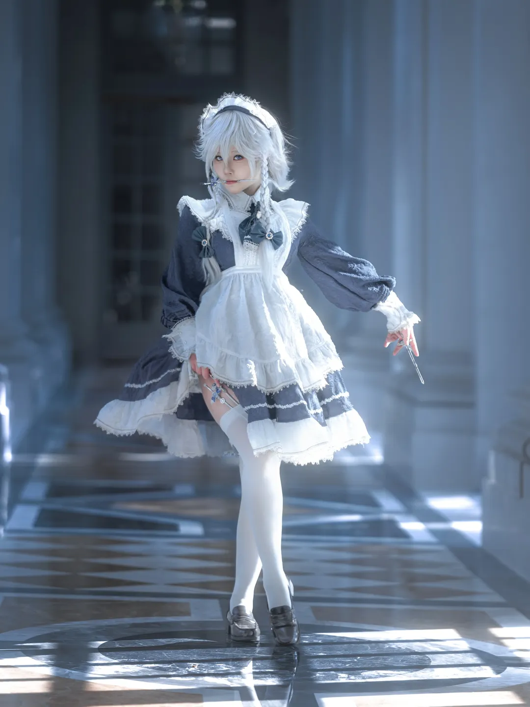 东方Project, 十六夜咲夜cos, cosplay摄影, 女仆装cos, 白丝cos - 第1张