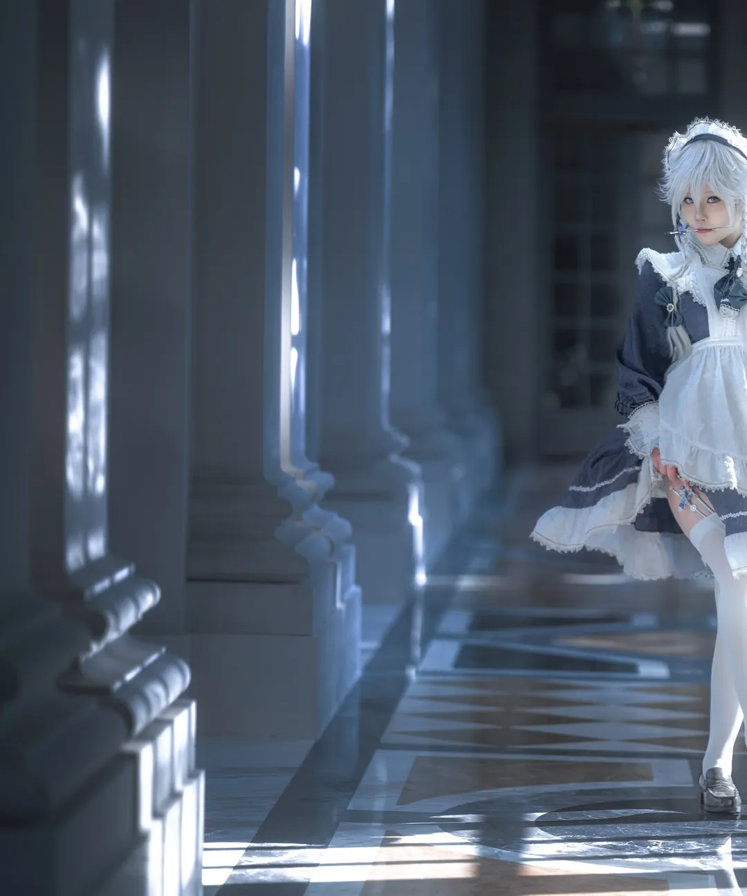 东方Project, 十六夜咲夜cos, cosplay摄影, 女仆装cos, 白丝cos - 第2张