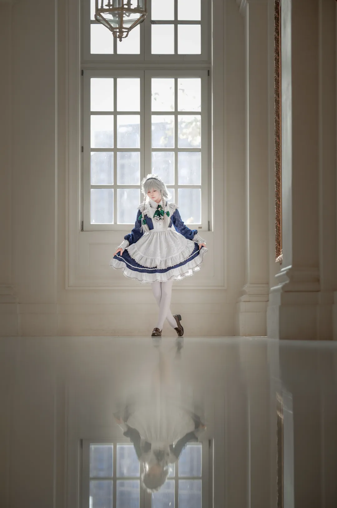 东方Project, 十六夜咲夜cos, cosplay摄影, 女仆装cos, 白丝cos - 第6张