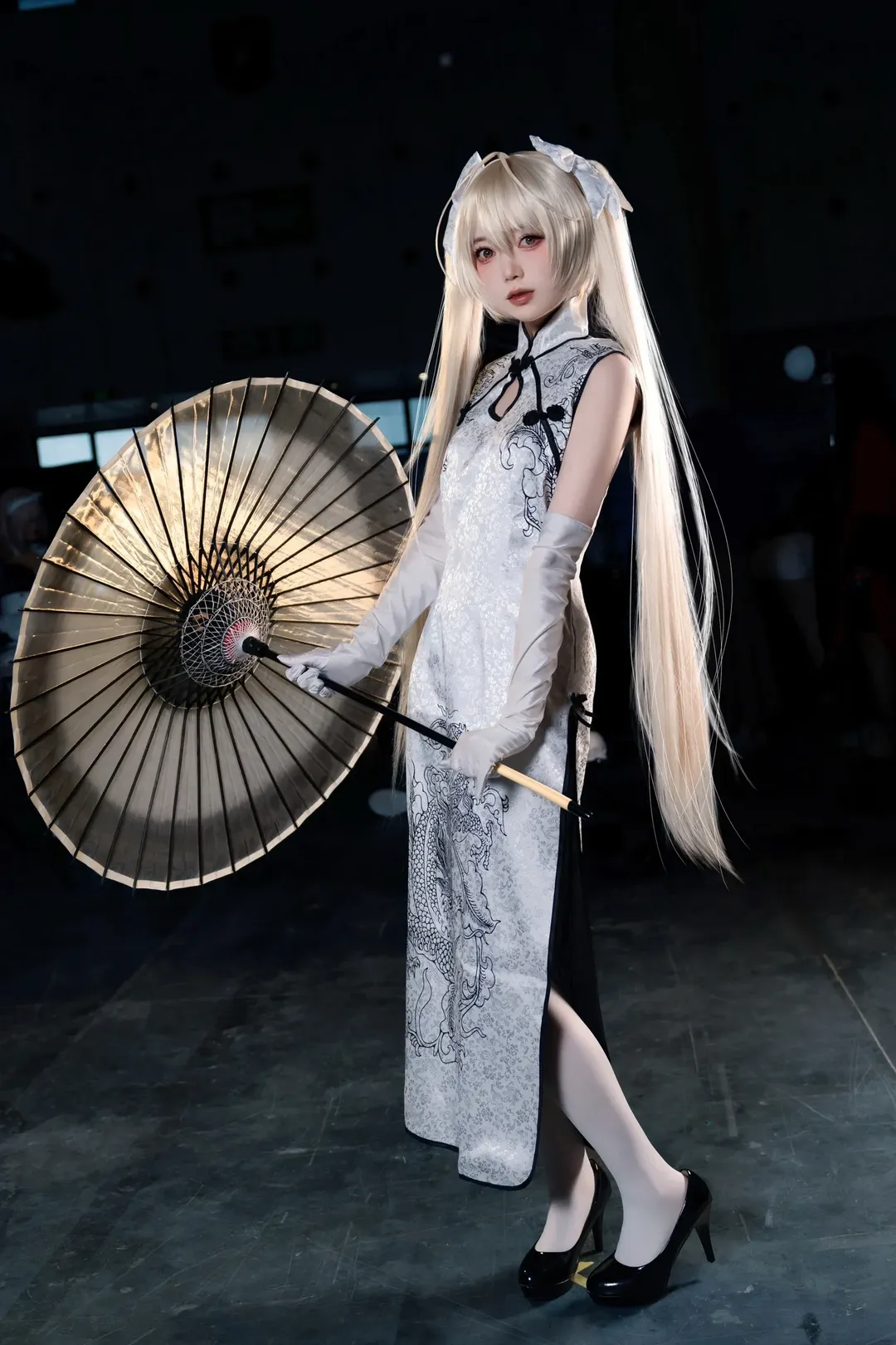 Kasugano Sora cosplay, Yosuga no Sora, White stockings, Twintails, Cheongsam cosplay - Image 2