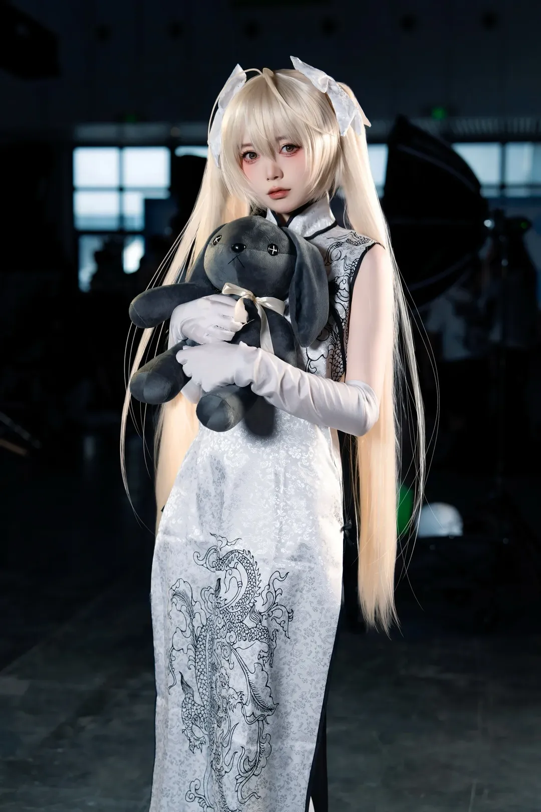 Kasugano Sora cosplay, Yosuga no Sora, White stockings, Twintails, Cheongsam cosplay - Image 5
