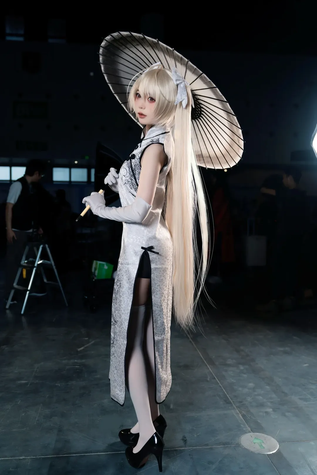 Kasugano Sora cosplay, Yosuga no Sora, White stockings, Twintails, Cheongsam cosplay - Image 6