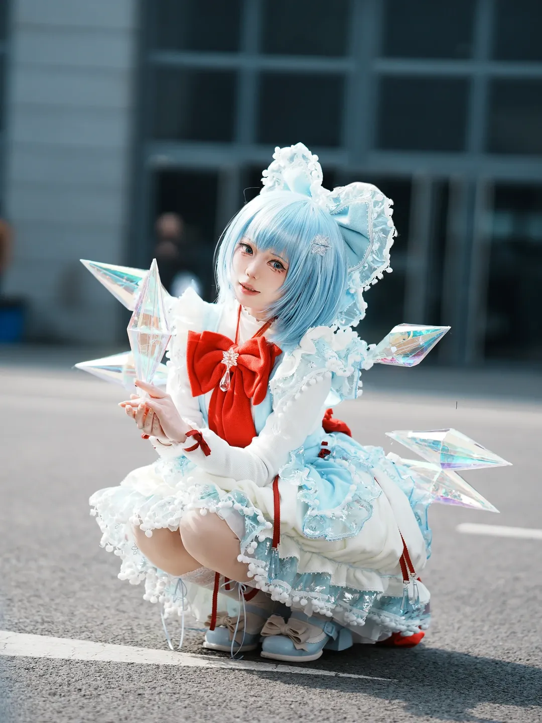 cosplay, 场照, 东方project, 白丝, 琪露诺cos - 第1张
