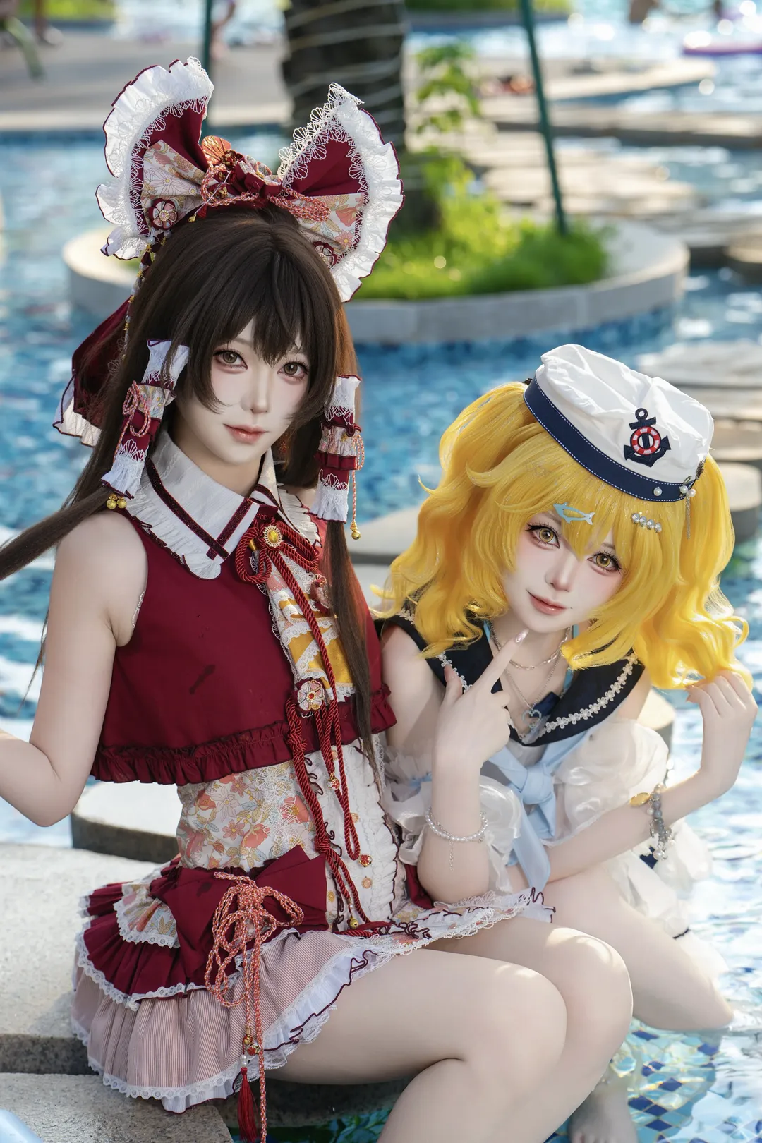博丽灵梦cos, 东方project, 东方二设, 夏日泳装, 北白河千百合
