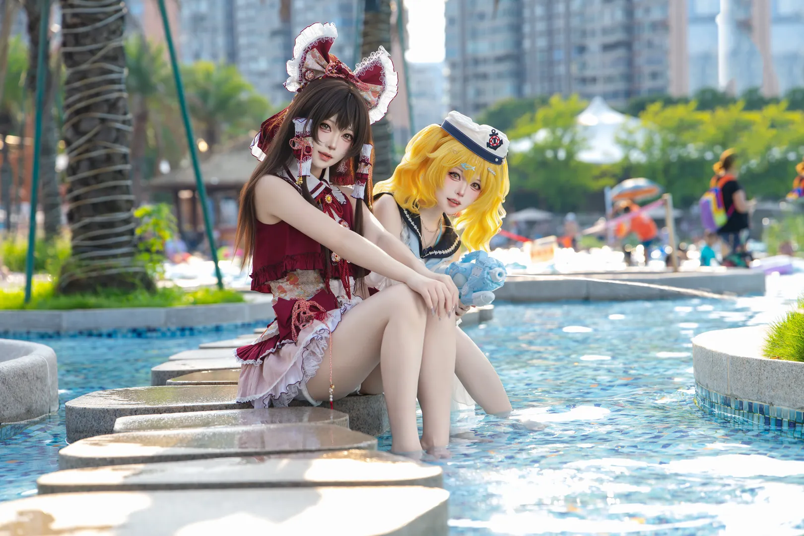 博丽灵梦cos, 东方project, 东方二设, 夏日泳装, 北白河千百合 - 第2张