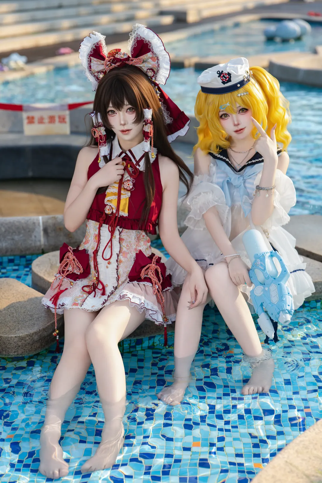 博丽灵梦cos, 东方project, 东方二设, 夏日泳装, 北白河千百合 - 第3张