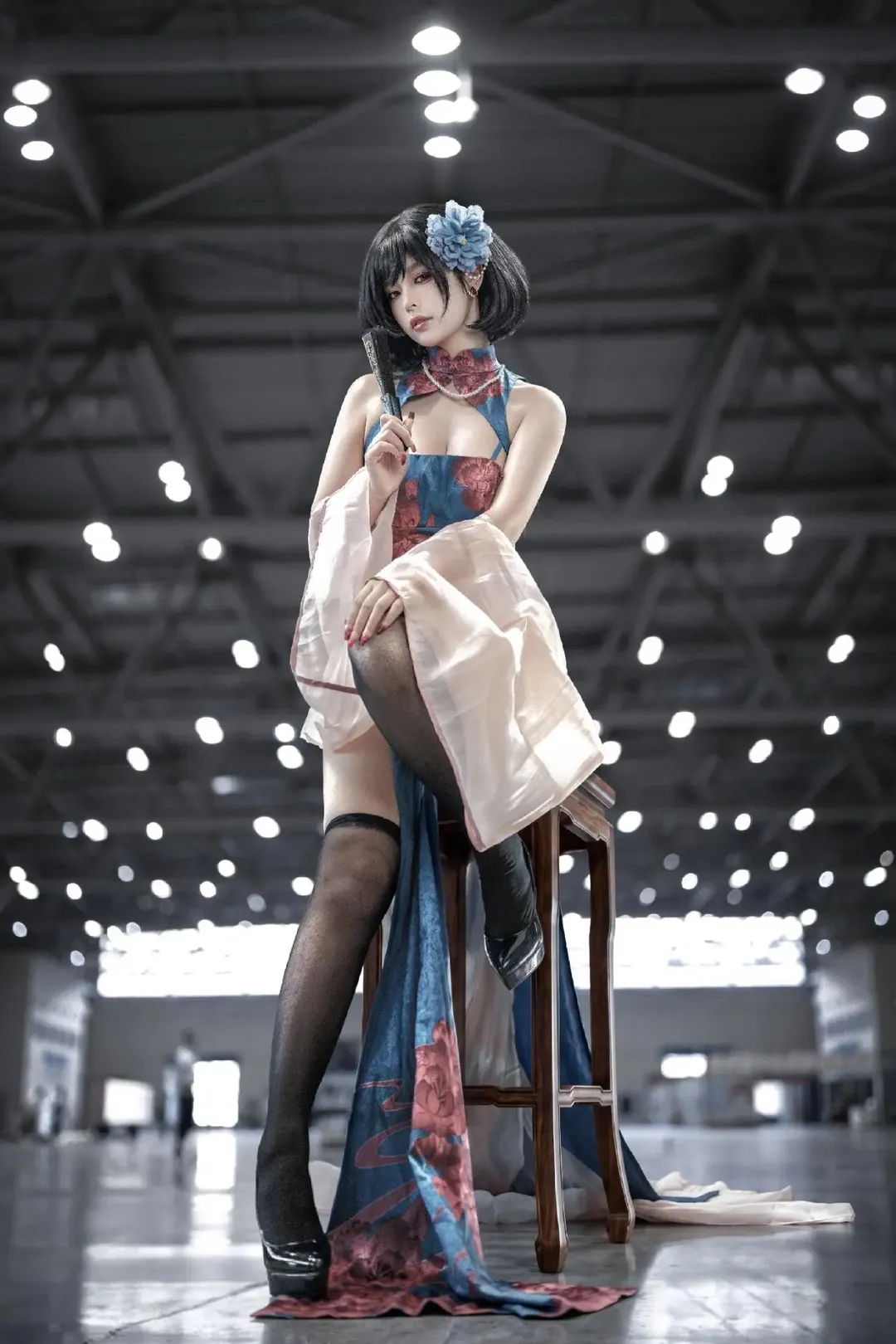 Azur Lane, Event photo delivery, Black stockings, Qipao outfit, Chien Wu cosplay