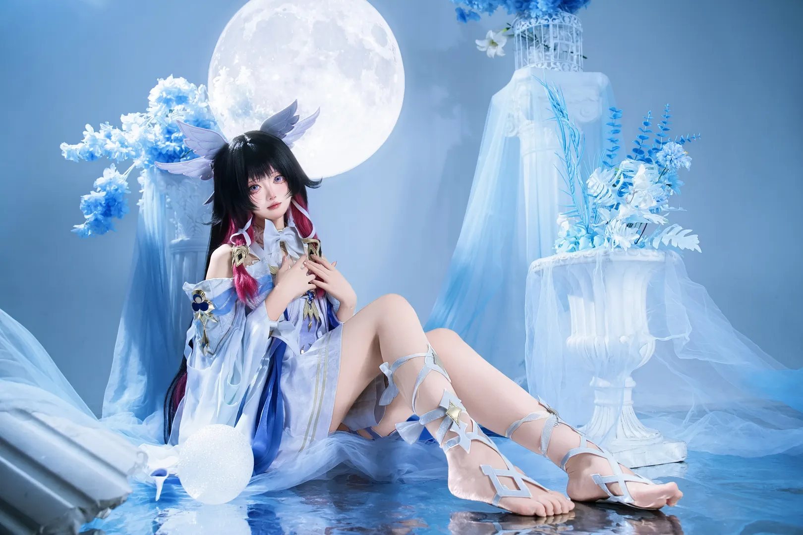 原神, 哥伦比娅cos, 愚人众执行官, 月下少女, 氛围感Cosplay - 第10张