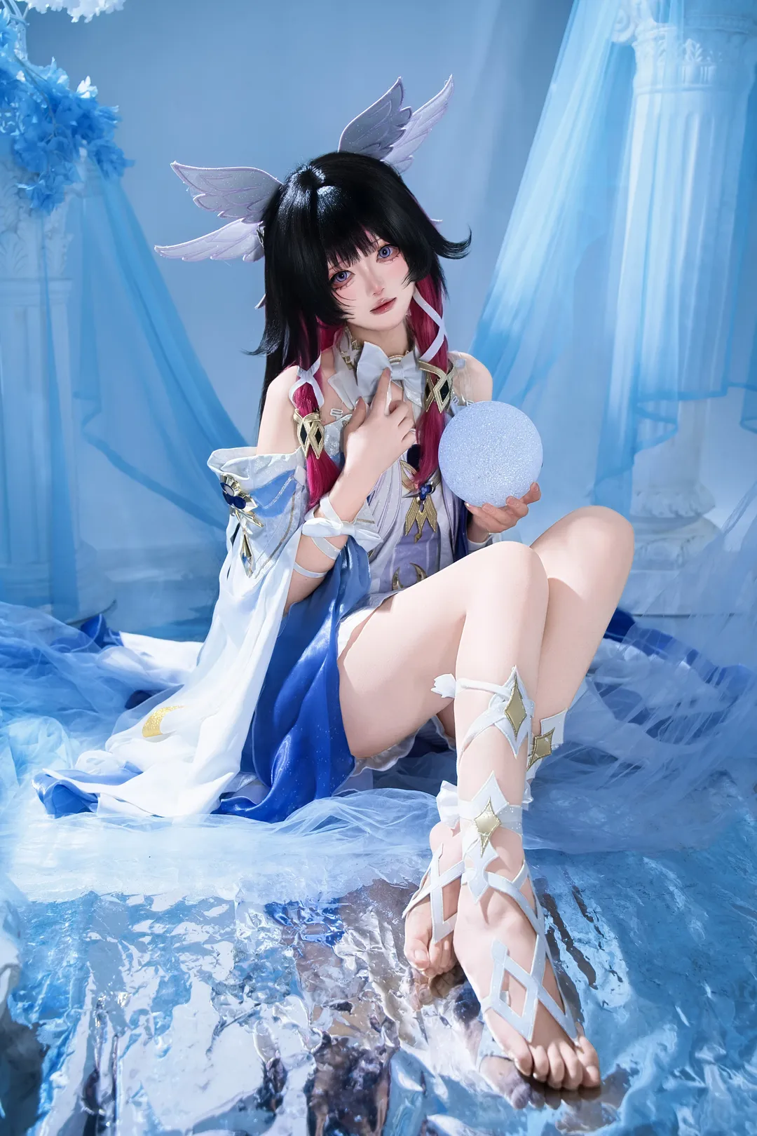 原神, 哥伦比娅cos, 愚人众执行官, 月下少女, 氛围感Cosplay