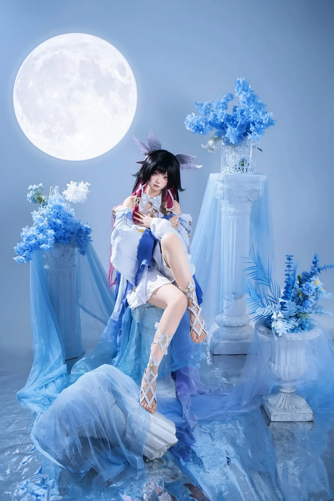 原神, 哥伦比娅cos, 愚人众执行官, 月下少女, 氛围感Cosplay - 第4张