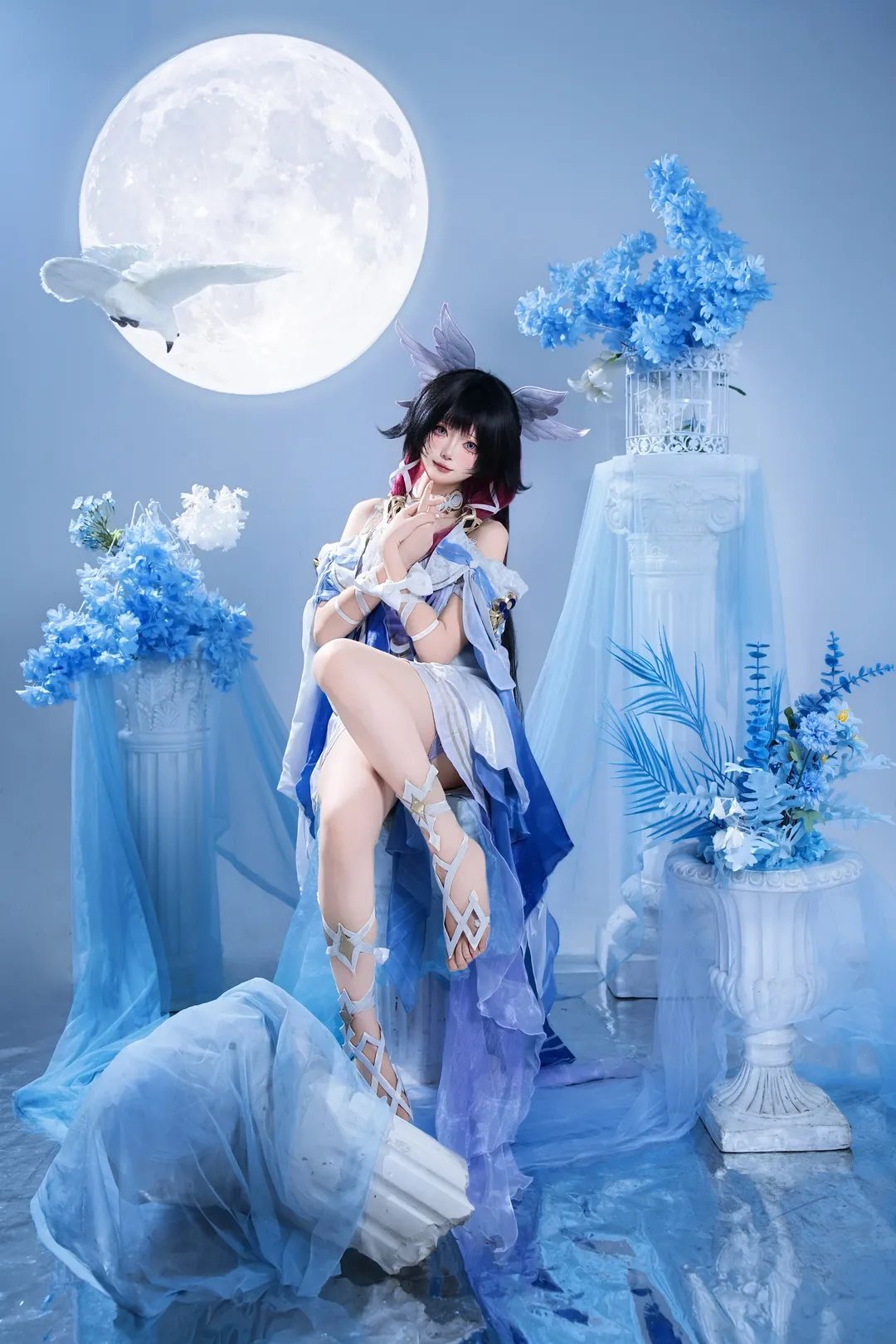 原神, 哥伦比娅cos, 愚人众执行官, 月下少女, 氛围感Cosplay - 第5张