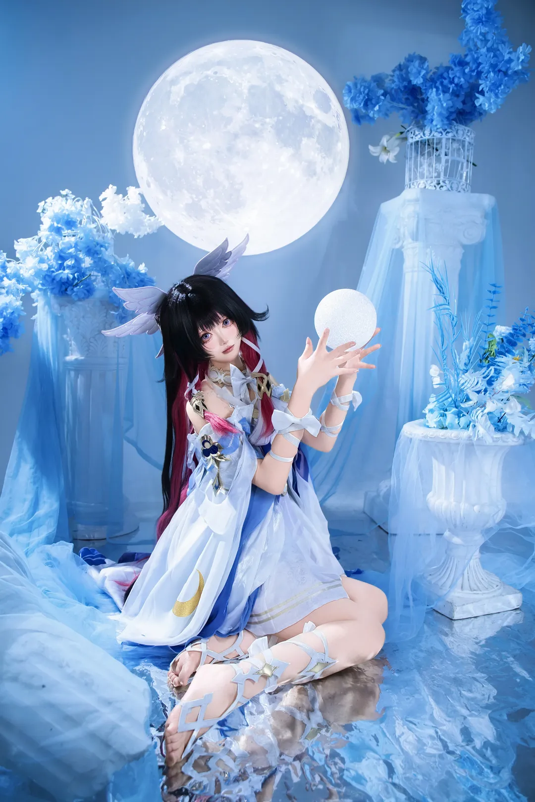 原神, 哥伦比娅cos, 愚人众执行官, 月下少女, 氛围感Cosplay - 第7张