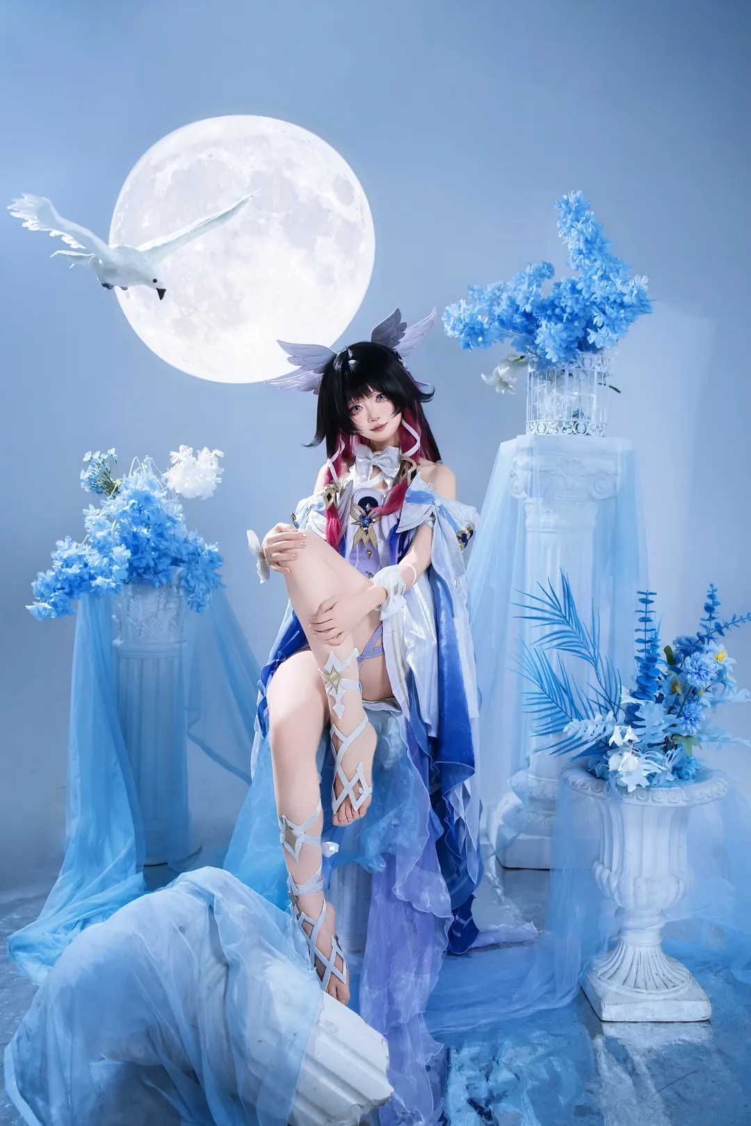 原神, 哥伦比娅cos, 愚人众执行官, 月下少女, 氛围感Cosplay - 第8张