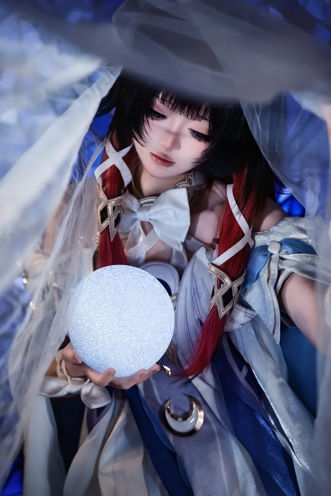 Genshin Impact, Columbina Cosplay, Girlish vibe, Moon goddess style, White dove element - Image 1