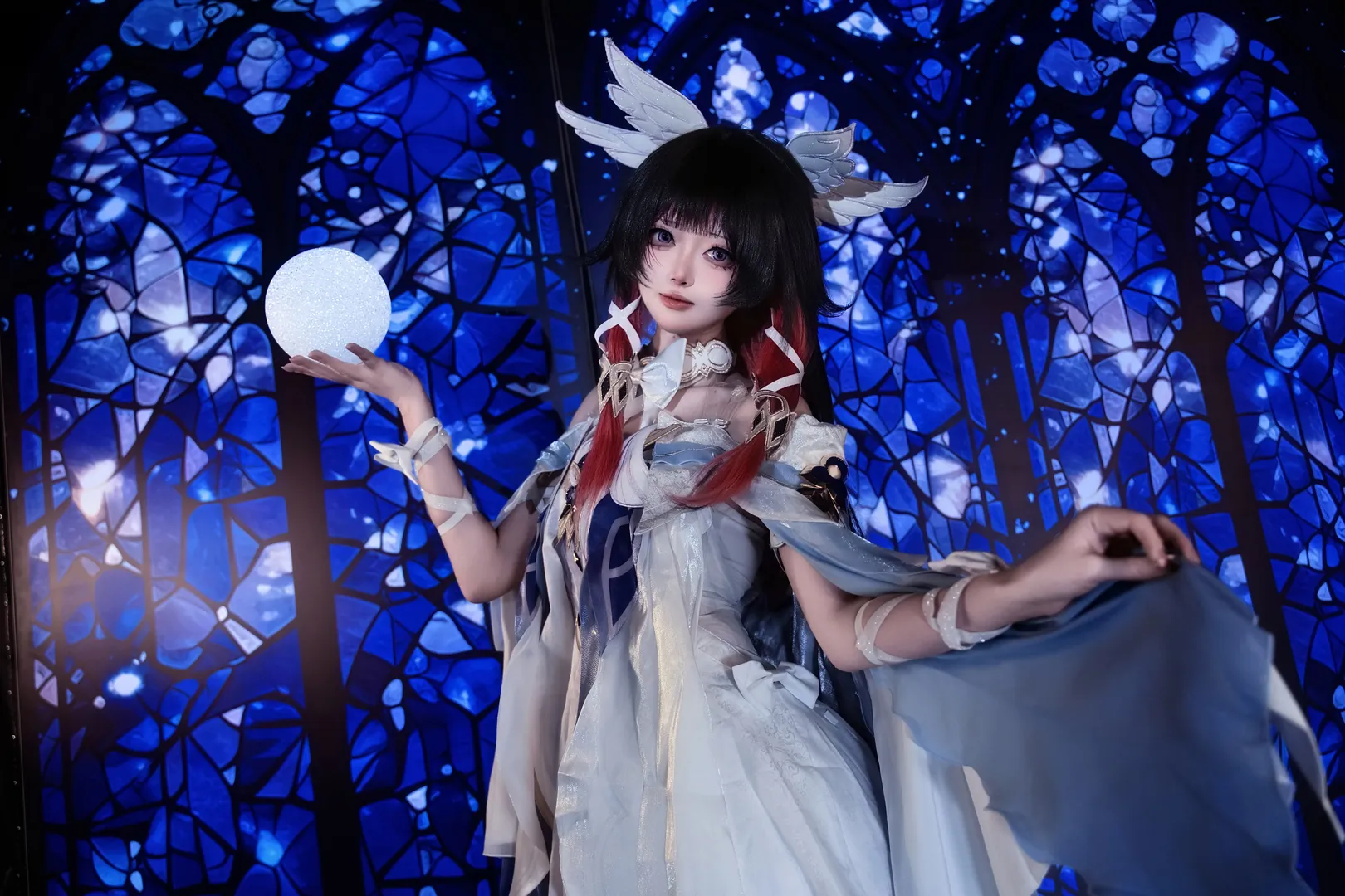 Genshin Impact, Columbina Cosplay, Girlish vibe, Moon goddess style, White dove element - Image 8