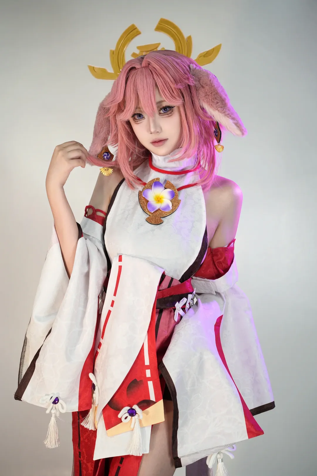 原神, 和风摄影, Cosplay穿搭, 八重神子cos, 狐耳娘 - 第2张