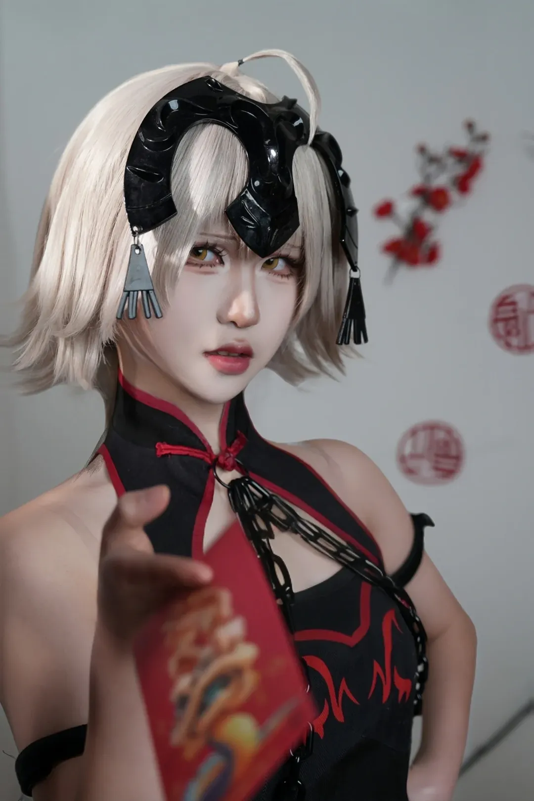fgo, cosplay摄影, 黑贞cos, 新春cosplay, 改良旗袍 - 第1张