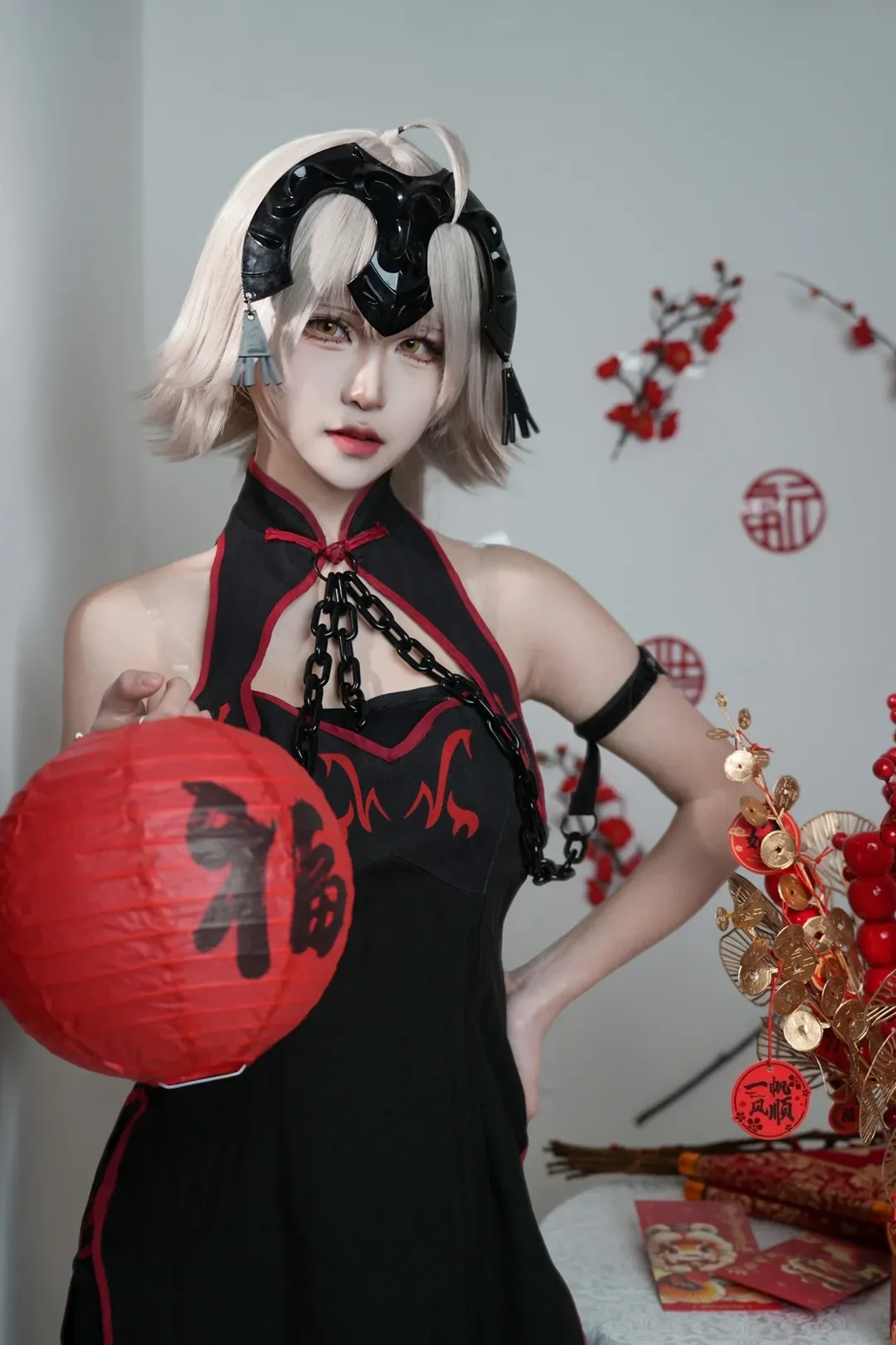 fgo, cosplay摄影, 黑贞cos, 新春cosplay, 改良旗袍 - 第3张