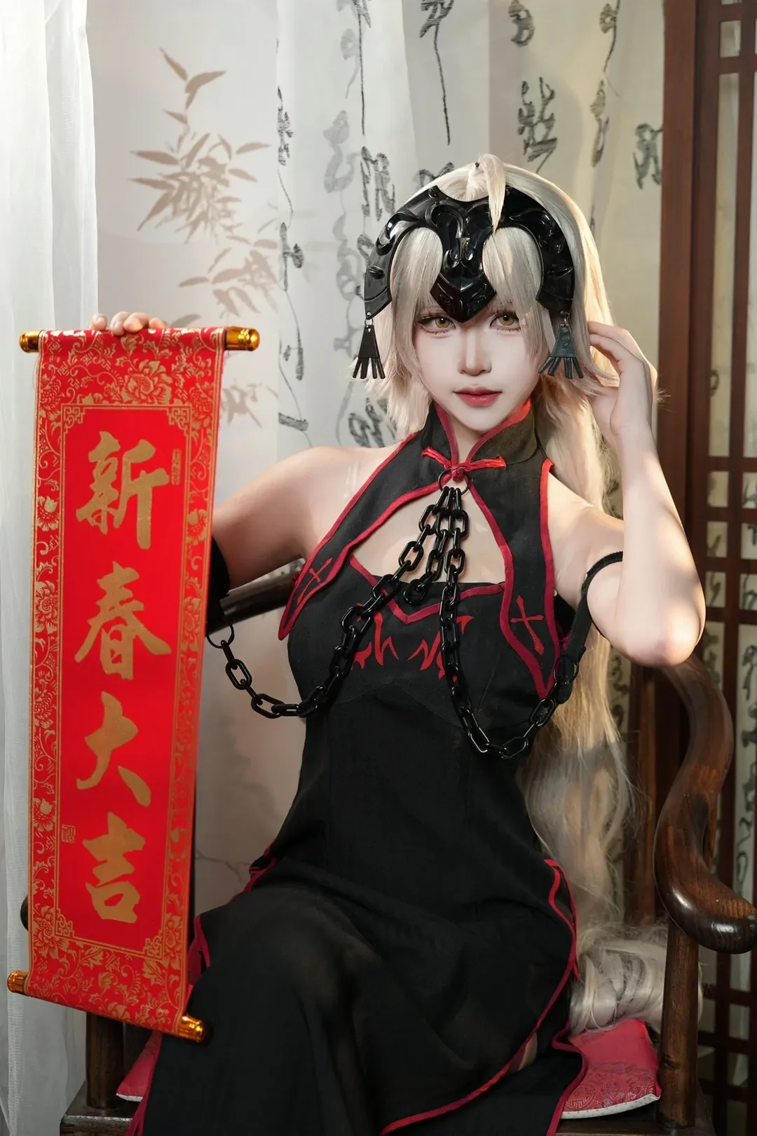 fgo, cosplay摄影, 黑贞cos, 新春cosplay, 改良旗袍 - 第4张