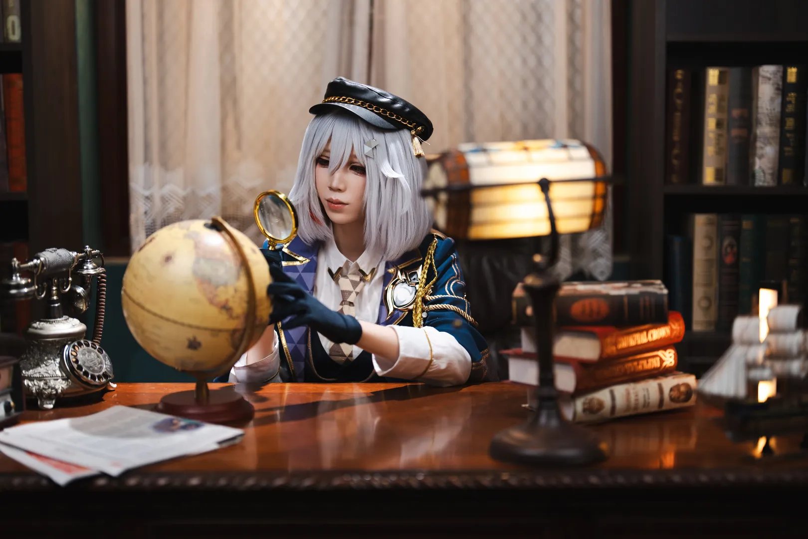 コスプレ, 崩壊：スターレイル, レトロな書斎, トパーズ コスプレ, ストッキングコーデ - 6枚目