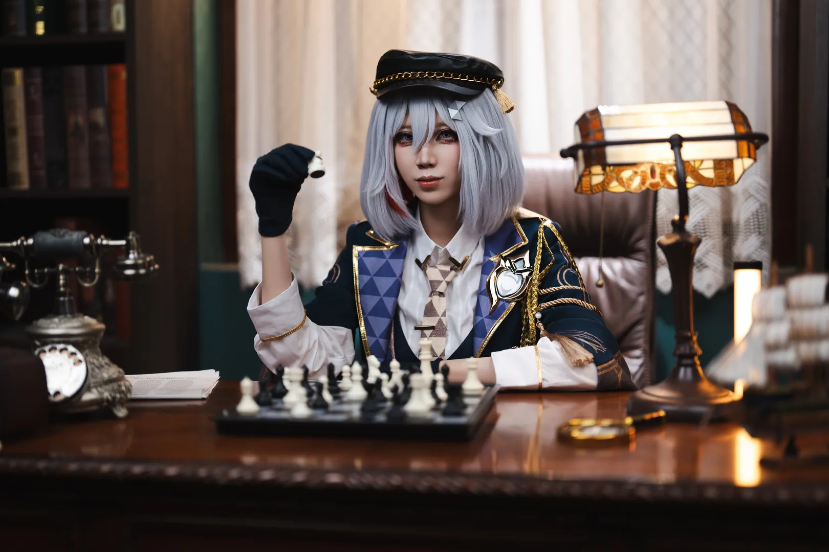 コスプレ, 崩壊：スターレイル, レトロな書斎, トパーズ コスプレ, ストッキングコーデ - 7枚目