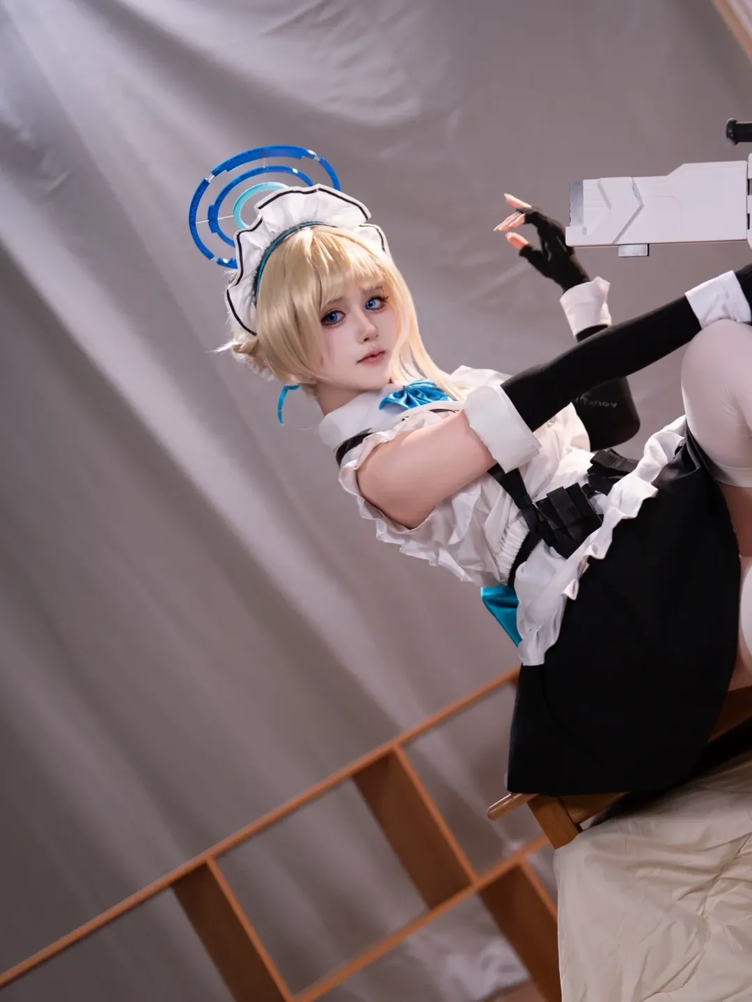 蔚蓝档案, 女仆装, cosplay摄影, 白丝穿搭, 飞鸟马时cos - 第1张
