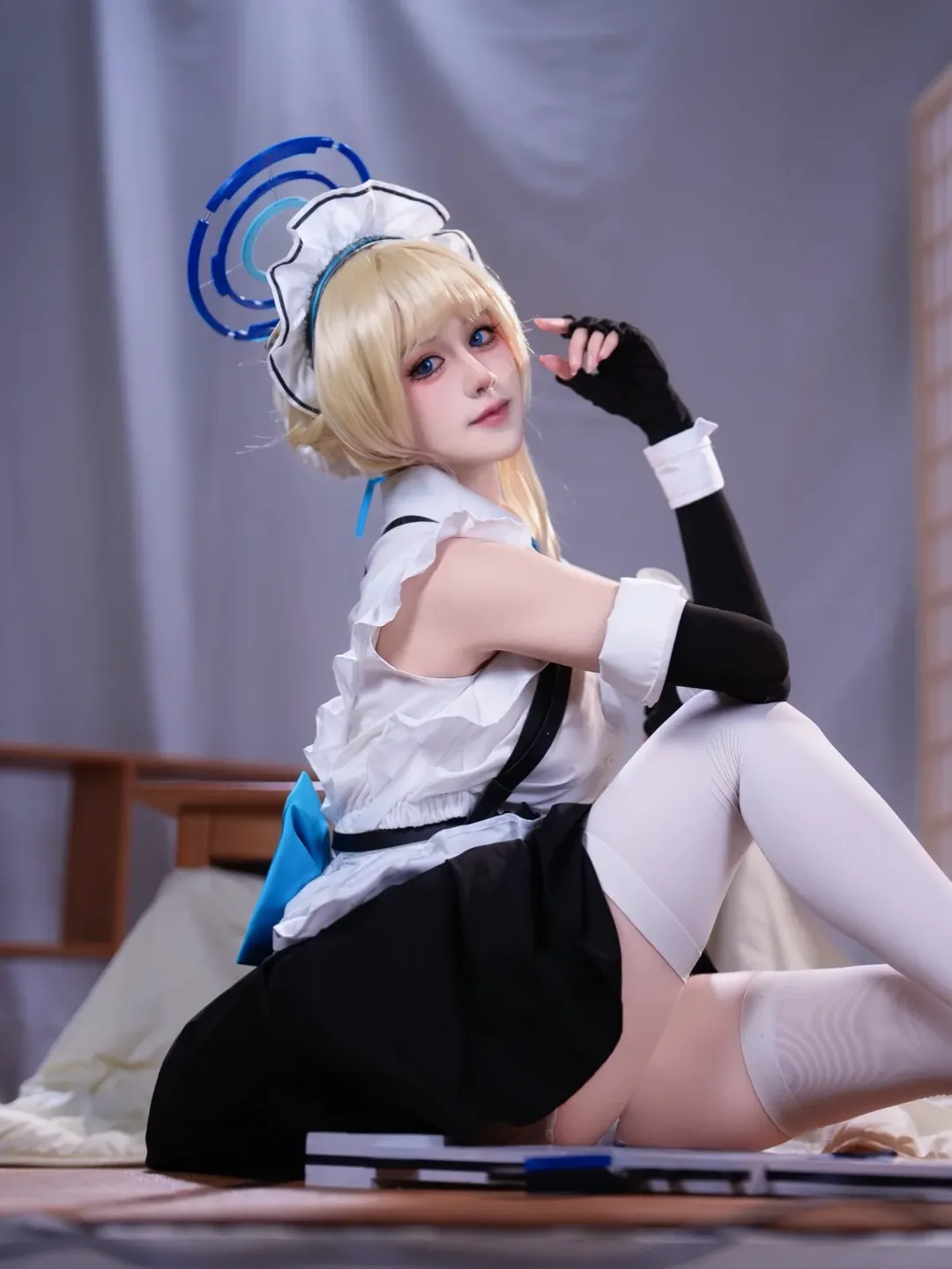 cosplay, 蔚蓝档案, 白丝, 飞鸟马时cos, 战术女仆 - 第1张