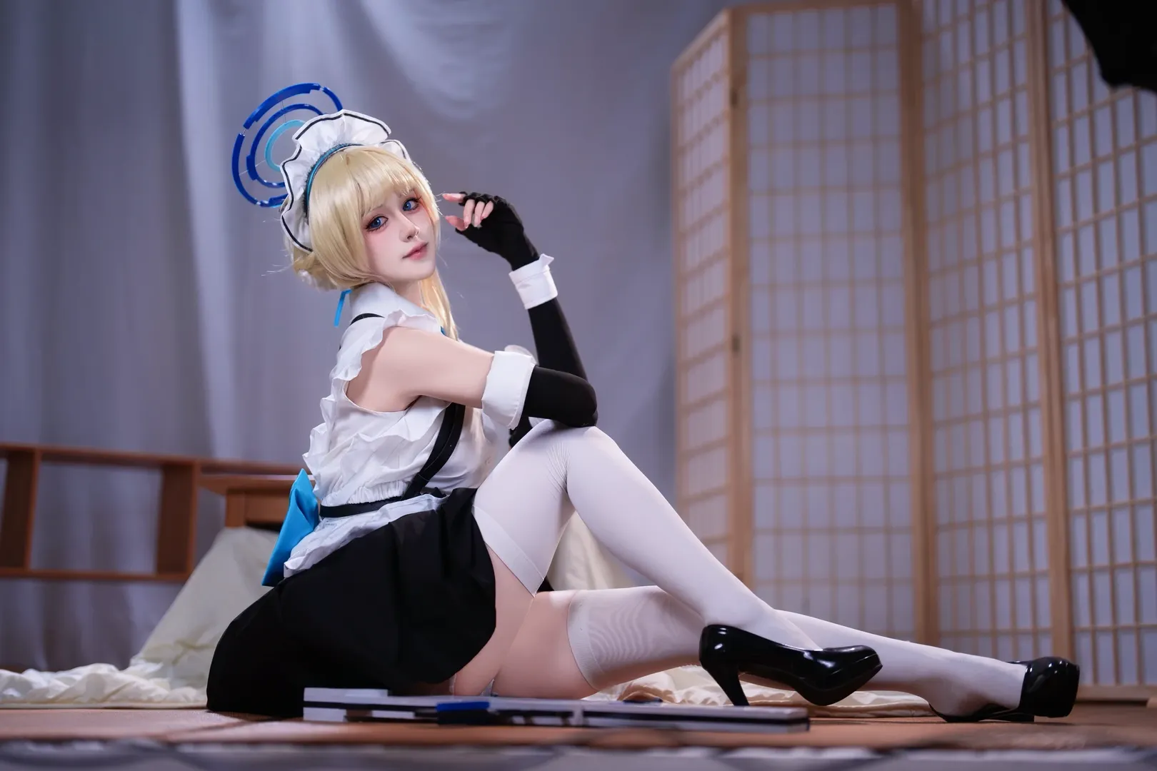 cosplay, 蔚蓝档案, 白丝, 飞鸟马时cos, 战术女仆 - 第2张